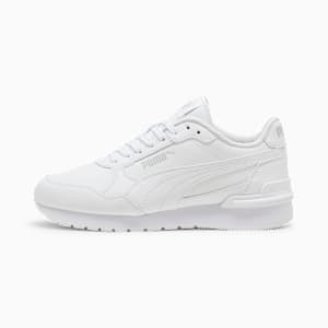 Tenis ST Runner v4 Cuero para adolescentes, PUMA White-Cool Light Gray, extralarge