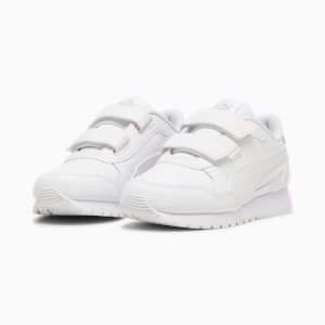 ST Runner v4 Leather Little Kids' Sneakers, PUMA White-Cool Light Gray, extralarge