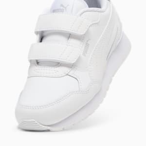 Tenis de piel para niños pequeños ST Runner v4, PUMA White-Cool Light Gray, extralarge