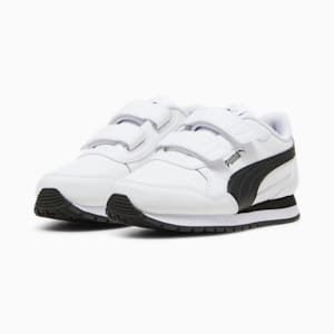 Sneakers en cuir ST Runner v4 Enfant, PUMA White-PUMA Black-Cast Iron, extralarge