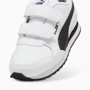 ST Runner v4 Leather Little Kids' Sneakers, PUMA White-PUMA Black-Cast Iron, extralarge