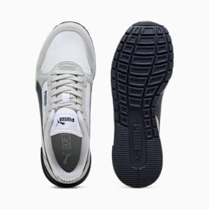 Tenis de piel para niños grandes ST Runner v4, PUMA White-New Navy-Cool Light Gray, extralarge