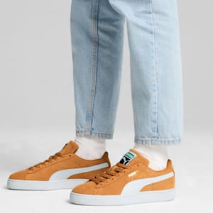 Suede Classic Sneakers, Caramel Latte-PUMA White, extralarge