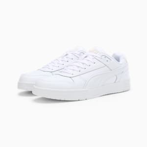 PUMA Court Shatter Low Unisex Sneakers, PUMA White-PUMA White-Puma Team Gold, extralarge-IND