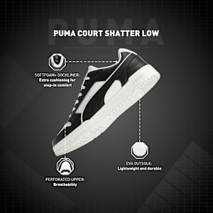 Court Shatter Low Sneakers, PUMA Black-PUMA White, extralarge-IND