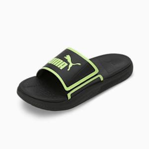 Softride Men's Slides, PUMA Black-Lime Smash, extralarge-IND