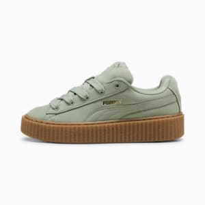 FENTY x PUMA Creeper Phatty Earth Tone Women's Sneakers, Green Fog-PUMA Gold-Gum, extralarge