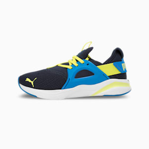 Softride Rift Swift Kicks Youth Sneakers, Club Navy-Hyperlink Blue-Yellow Burst, extralarge-IND