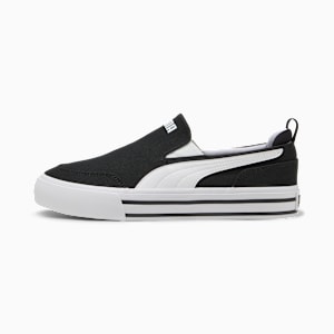 Court Classic Vulc SlipOn Sneakers Unisex, PUMA Black-PUMA White, extralarge