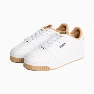 ウィメンズ キャリーナ ストリート レオ スニーカー, PUMA White-Sand Dune, extralarge-JPN