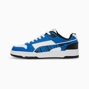 RBD Game Low V1 Youth Shoes, PUMA White-PUMA Team Royal-PUMA Black, extralarge-IND