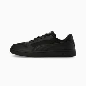 Smash Soft Cushioning Youth Sneakers, PUMA Black-PUMA White, extralarge-IND