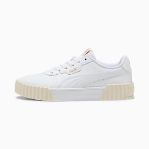Tenis Mujer Carina Street Lux, PUMA White-Alpine Snow-PUMA Gold, extralarge