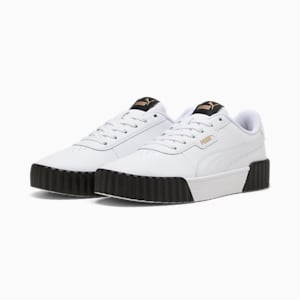 Carina 3.0 Women's Sneakers, PUMA White-PUMA Gold-PUMA Black, extralarge