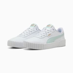 Carina 3.0 Women's Sneakers, PUMA White-Peaceful Blue-PUMA Gold, extralarge