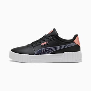 Tenis Carina 3.0 Blurry Dreams para adolescentes, PUMA Black-Lavender Alert-Pink Fruit, extralarge