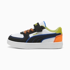 Tenis Caven 2.0 Starblitz para niños, PUMA White-Sea Kelp-Orange Glo, extralarge