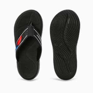 BMW M Motorsport Softride Seave Youth Flip-Flops, PUMA Black-PUMA White-Silver Mist, extralarge-IND