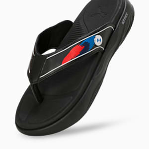 BMW M Motorsport Softride Seave Youth Flip-Flops, PUMA Black-PUMA White-Silver Mist, extralarge-IND