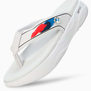 BMW M Motorsport Softride Seave Youth Flip-Flops, Silver Mist-PUMA Black, extralarge-IND