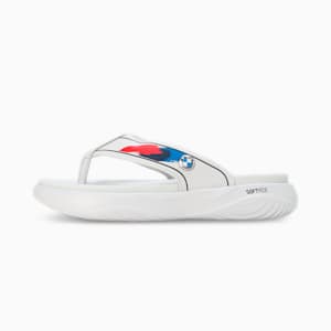 BMW M Motorsport Softride Seave Youth Flip-Flops, Silver Mist-PUMA Black, extralarge-IND