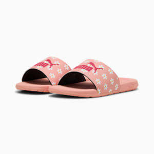 Cool Cat 2.0 Daisies Big Kids' Slides, Pink Fruit-PUMA Pink-PUMA White-Almost Apricot, extralarge