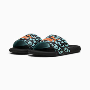 Cool Cat Poised 2 Race Slides Youth, PUMA Black-Orange Glo-Safe Lake, extralarge