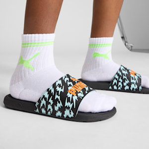 Sandalias juveniles Cool Cat Poised 2 Race, PUMA Black-Orange Glo-Safe Lake, extralarge