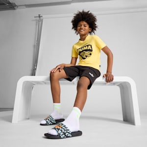 Sandalias juveniles Cool Cat Poised 2 Race, PUMA Black-Orange Glo-Safe Lake, extralarge