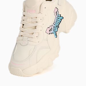 ウィメンズ パルサー ウェッジ ノスタルジック スニーカー, Frosted Ivory-Luminous Blue-Pale Pink-PUMA Black, extralarge-JPN