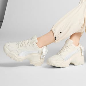 Tenis Pulsar Wedge Bowknot para mujer, Frosted Ivory-PUMA Silver, extralarge