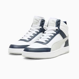 PUMA Dribble Mid Men's Sneakers, PUMA White-Ash Gray-PUMA Navy, extralarge