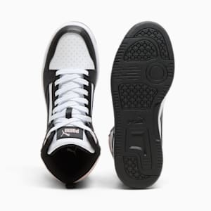 Rebound V6 Mid Women's Sneakers, PUMA White-PUMA Black-Mauve Mist, extralarge