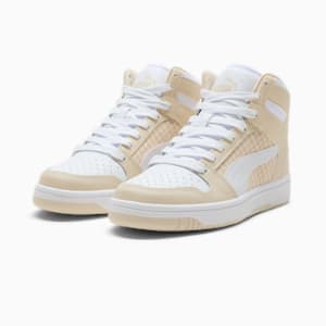 Tenis para mujer PUMA Rebound LayUp Houndstooth, Desert Dust-PUMA White-Alpine Snow, extralarge