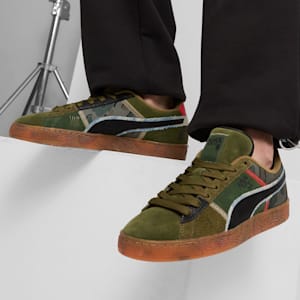 Suede Peace And Love Flagship Sneakers, Olive Drab-PUMA Black-Redmazing, extralarge