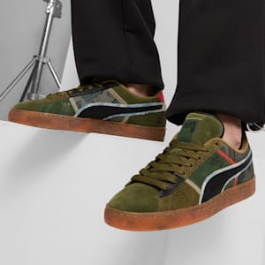 Tenis insignia Suede Peace And Love, Olive Drab-PUMA Black-Redmazing, extralarge