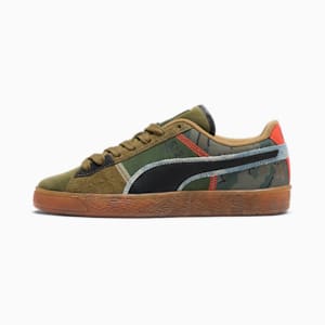 Suede Peace And Love Flagship Sneakers, Olive Drab-PUMA Black-Redmazing, extralarge