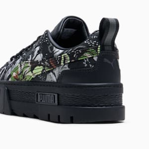 Mayze Dark Floral Women's Sneakers, PUMA Black-PUMA Silver-Smokey Gray, extralarge