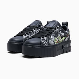 Mayze Dark Floral Women's Sneakers, PUMA Black-PUMA Silver-Smokey Gray, extralarge