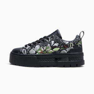 Mayze Dark Floral Women's Sneakers, PUMA Black-PUMA Silver-Smokey Gray, extralarge