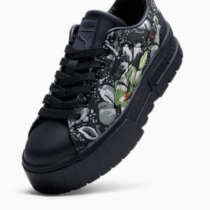 Mayze Dark Floral Women's Sneakers, PUMA Black-PUMA Silver-Smokey Gray, extralarge