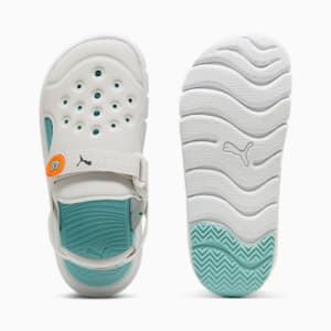 Evolve Poised 2 Race Little Kids' Slides, Feather Gray-Safe Lake-Orange Glo-PUMA White, extralarge
