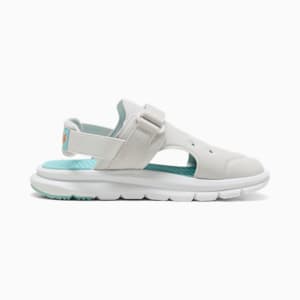Evolve Poised 2 Race Little Kids' Slides, Feather Gray-Safe Lake-Orange Glo-PUMA White, extralarge