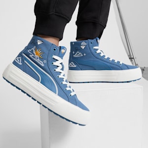 Tenis Kaia 2.0 Mid Novelty para mujer, Blue Horizon-Frosted Ivory-PUMA White, extralarge