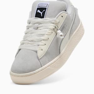Tenis Suede XL Glam Athletics para mujer, Feather Gray-Warm White, extralarge