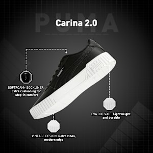 Carina 2.0 Women's Sneakers, PUMA Black-PUMA Black-PUMA Silver, extralarge-IND
