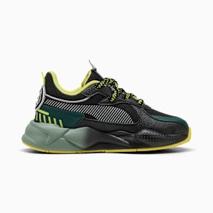 Tenis PUMA x HOT WHEELS™ RS-X para niños, PUMA Black-Green Moon, extralarge