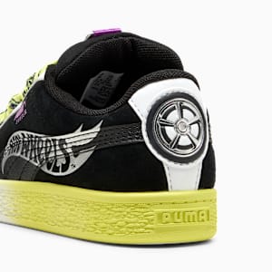 Tenis PUMA x HOT WHEELS™ Suede XL para niños, PUMA Black-PUMA White-Lemon Sherbert, extralarge