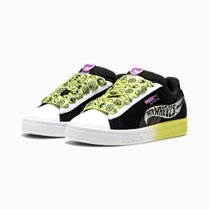 Tenis PUMA x HOT WHEELS Suede XL para niños, PUMA Black-PUMA White-Lemon Sherbert, extralarge