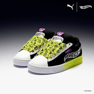 Tenis PUMA x HOT WHEELS Suede XL para bebés, PUMA Black-PUMA White-Lemon Sherbert, extralarge